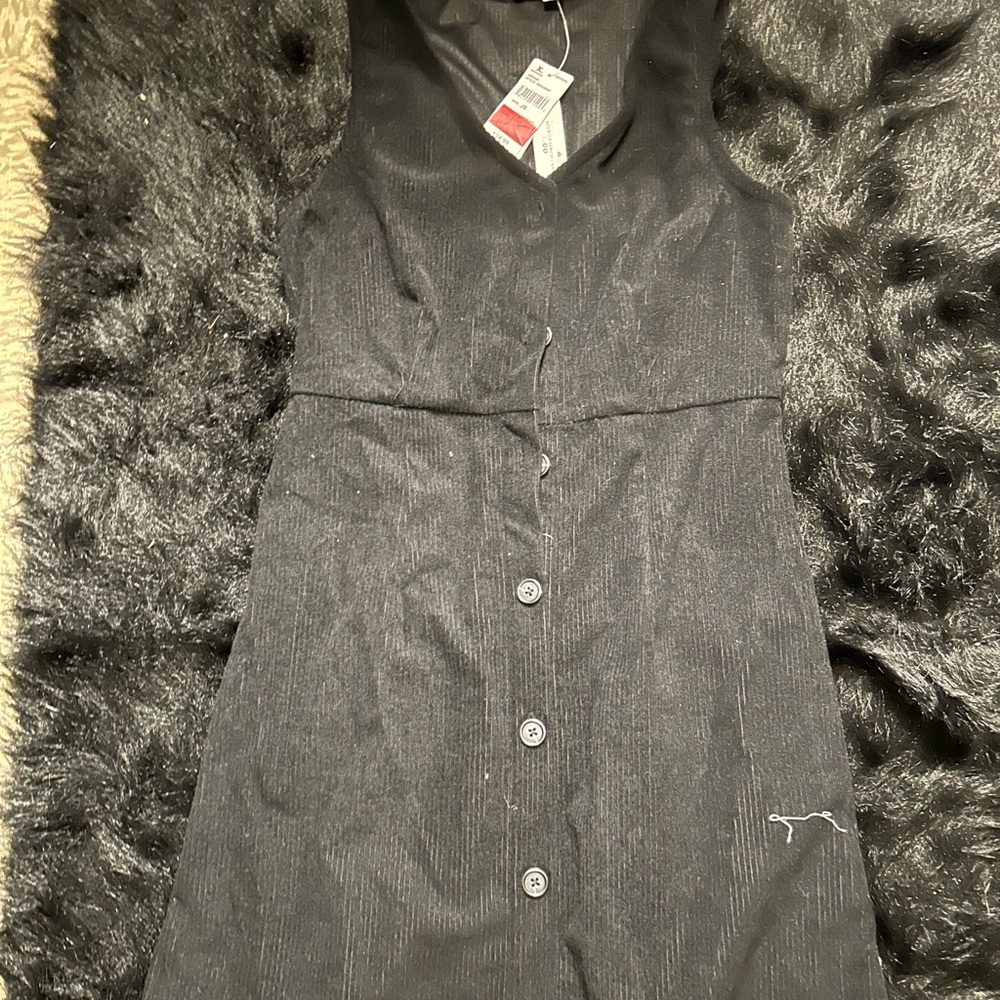 Black corduroy Button-Down Dress